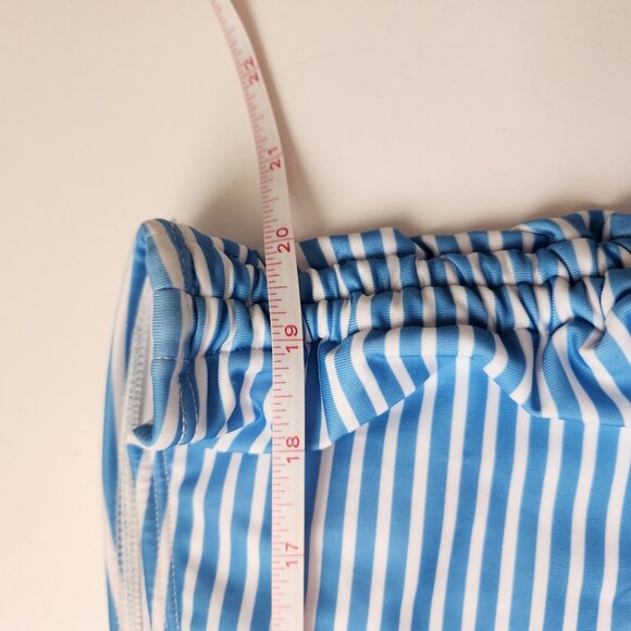 Outdoor Oasis 2X Plus Size High-Waisted Swim Bottoms Blue White Striped NWOT - Picture 7 of 13